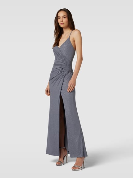 Mascara Abendkleid mit Raffungen Graphit 1