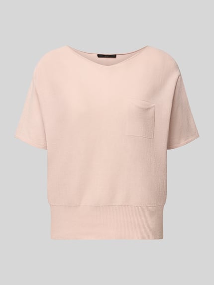 Strickpullover mit U-Boot-Ausschnitt und Brusttasche Shop The Look MANNEQUINE