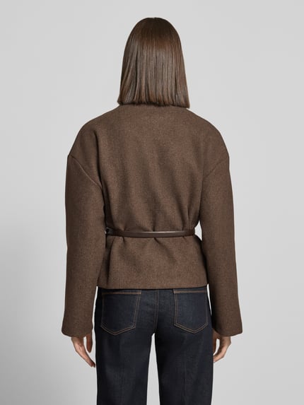 MANGO Jacke mit Gürtel Modell 'SIRA' Dunkelbraun 5