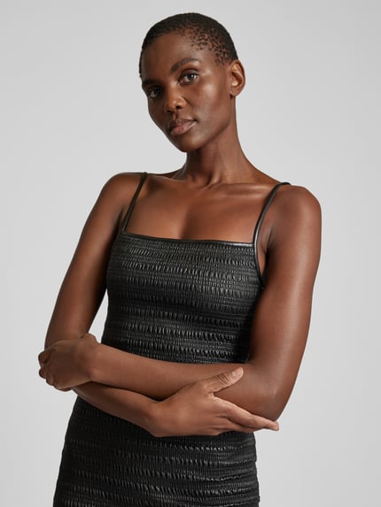 Nanushka Midijurk in lederlook Zwart - 3