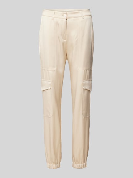 CAMBIO Slim Fit Cargohose mit Ziernähten Modell 'KARO' Sand 2