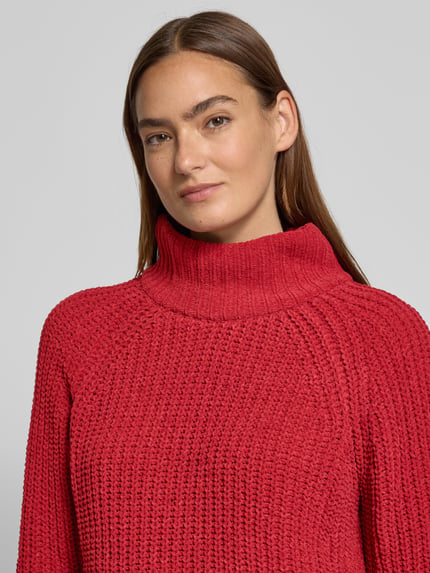 monari Gebreide pullover met ribboorden Rood - 3