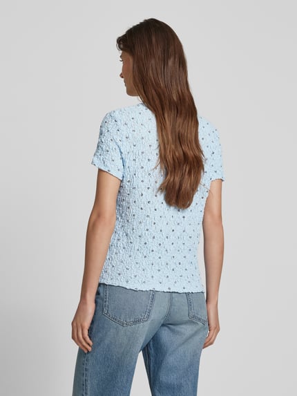 Jake*s Casual Slim fit T-shirt met ronde hals Bleu - 5