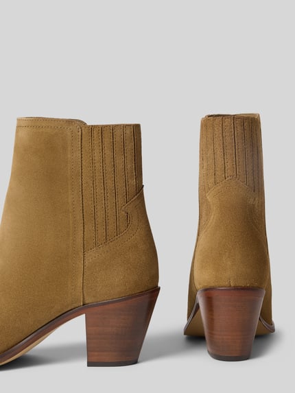 Tommy Hilfiger Stiefeletten aus echtem Velours-Leder Hellbraun 2