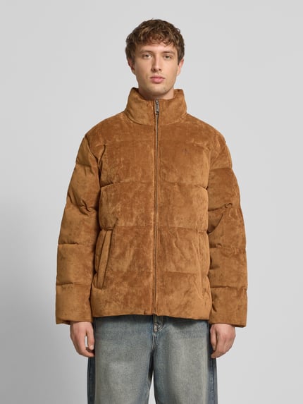 Calvin Klein Jeans Puffer Jacket aus Cord mit Stehkragen und Label-Stitching Cognac 4
