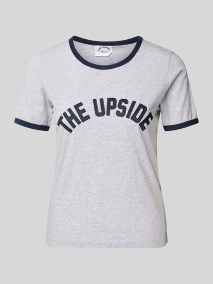 The Upside T-Shirt mit Label-Print Hellgrau Melange 2