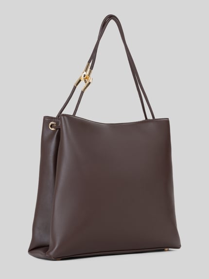 Valentino Bags Umhängetasche mit Label-Detail und abnehmbarem Schulterriemen Dunkelbraun 2