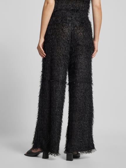 mbyM Straight leg broek in semi-transparant design, model 'Emmetta' Zwart - 5