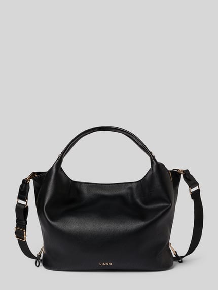 Productfoto, Handtasche in Leder-Optik van Liu Jo White, zwart, goudkleurige details, schouderriem, binnenvak met rits, 40x33x15 cm, contextafmetingen