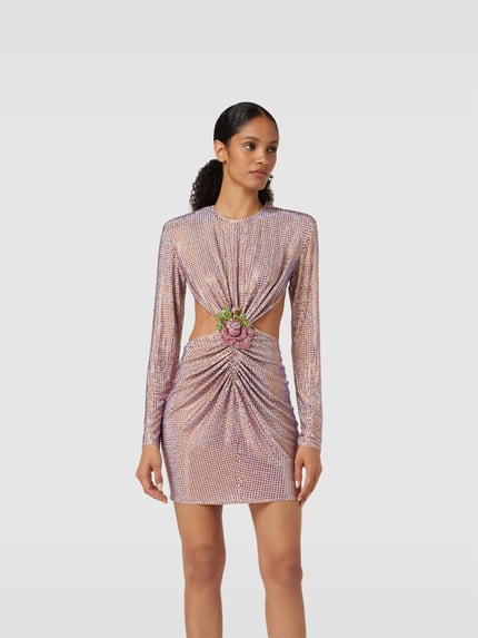 New Arrivals by Ilkyaz Ozel Cocktailjurk met siersteentjes Paars - 4