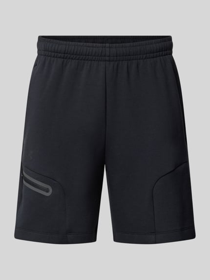 Produktfoto, Shorts mit Reißverschlusstasche von Under Armour in Schwarz, Regular-Fit, Material-Mix, Logo, elastischer Bund, Herren.