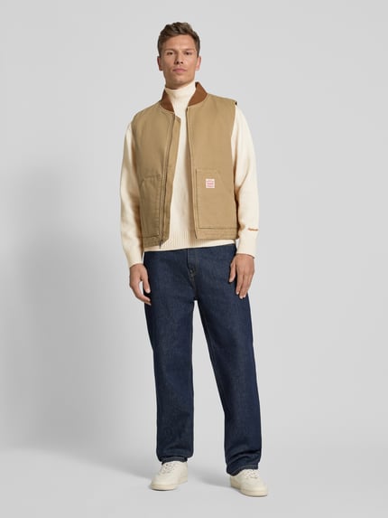 JACK & JONES Półgolfowy sweter z prążkowanymi wykończeniami Model „NORREBRO” Złamany biały 1