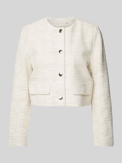 s.Oliver BLACK LABEL Regular fit korte blazer in bouclékwaliteit met effect garen Offwhite - 2