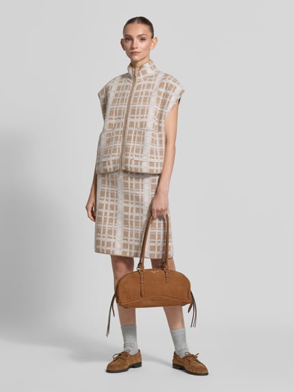 Christian Berg Woman Weste aus Wolle mit Eingrifftaschen und Stehkragen Camel 1