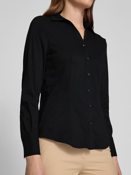MORE & MORE Hemdbluse mit Label-Stitching Black 3