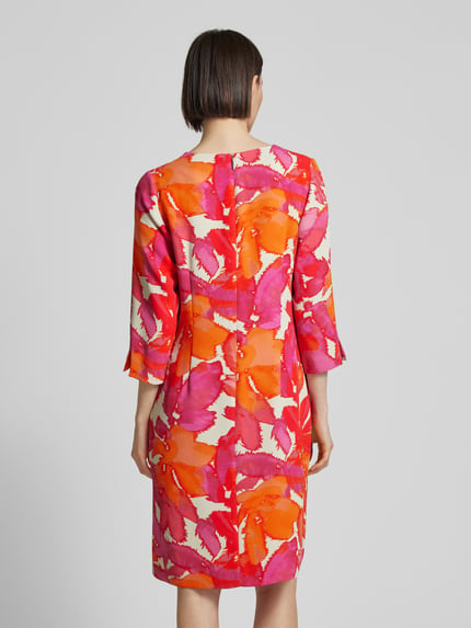 COMMA Knielange jurk met all-over print Rood - 5