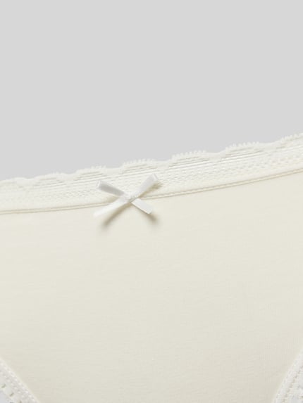 DORINA Slip met sierstrik en comfortabel model in een set van 3 stuks, model 'NAOMI' Offwhite - 2