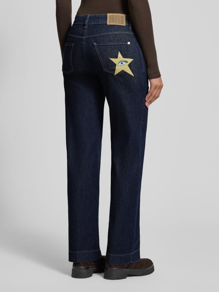 MAC Jeansy z wpuszczanymi kieszeniami model ‘Wide Star’ Niebieski 5