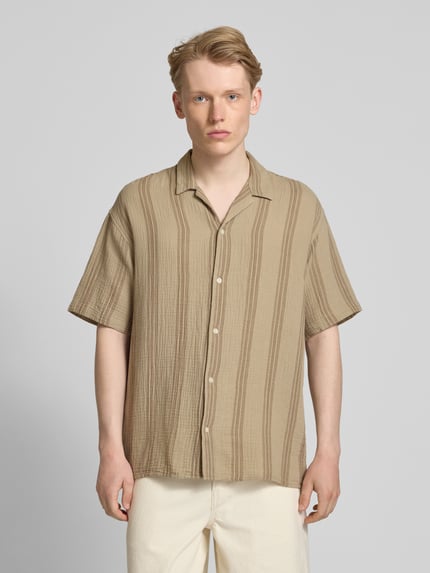 JACK & JONES Koszula casualowa o kroju relaxed fit z wykładanym kołnierzem Beżowy 4