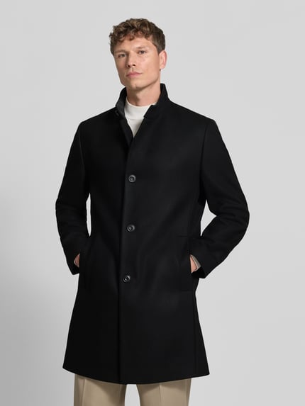 HUGO Mantel mit Stehkragen Modell 'Mintrax2641' Black 4