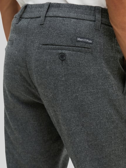 Marc O'Polo Regular Fit Bundfaltenhose aus Wolle mit Bundfalte Dunkelgrau Melange 3