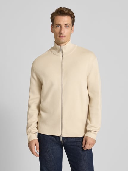 Selected Relaxed fit gebreid jack van viscosemix, model 'TELLER' Offwhite - 4
