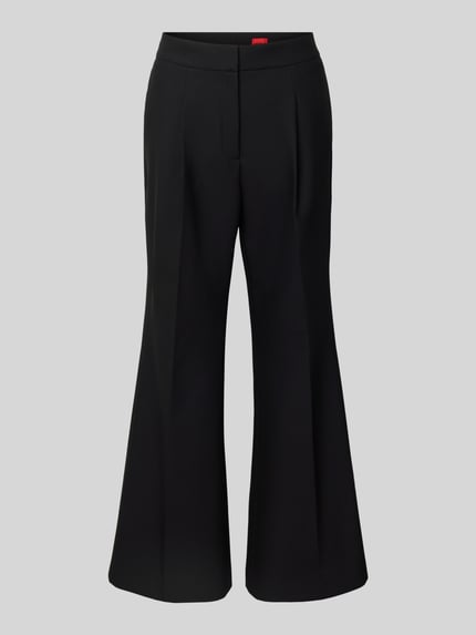 HUGO Wide leg stoffen broek met viscose, model 'HAMAIA' Zwart - 2