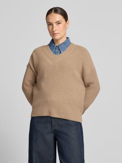 Marc O'Polo Loose-Fit Pullover aus Woll-Mix  Taupe 4