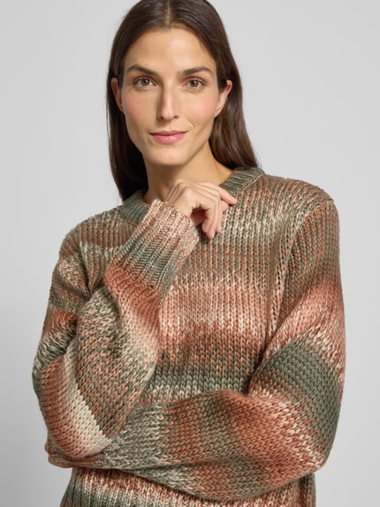 Apricot Sweter z dzianiny o kroju relaxed fit z okrągłym dekoltem Rdzawoczerwony 3