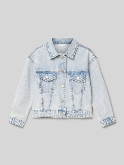 NAME IT Jeansjack met paspelzakken op de borst, model 'MILA' Lichtblauw - 1