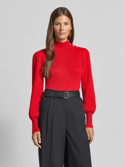 Lauren Ralph Lauren Slim fit pullover met col van mix van katoen en modal Rood - 4