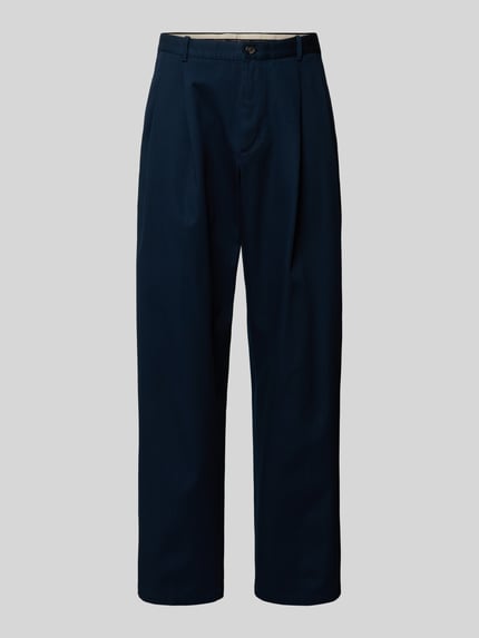 Wide Fit Bundfaltenhose aus reiner Baumwolle Shop The Look MANNEQUINE