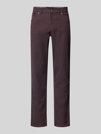 Christian Berg Men straight fit broek met steekzakken Kersenrood - 2
