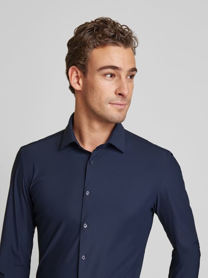Jake*s Super slim fit zakelijk hemd met kentkraag Marineblauw - 3