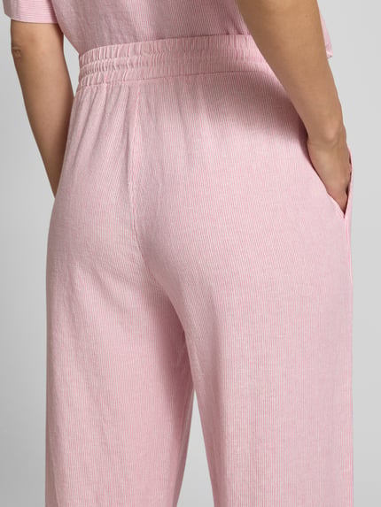 FREE/QUENT Wide Leg Leinenhose mit elastischem Bund Modell 'Lava' Pink 3