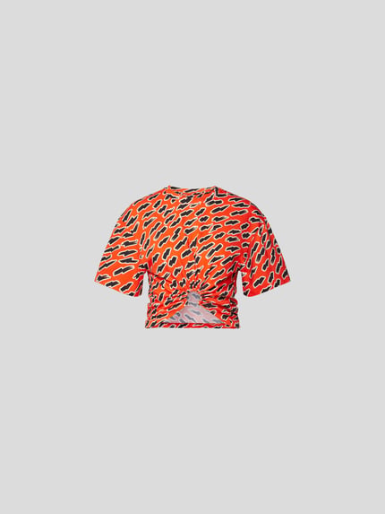 T-shirt o kroju krótkim z czystej bawełny Shop The Look MANNEQUINE