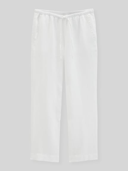 Marc O'Polo Straight Fit Leinenhose aus reinem Leinen Weiss 2