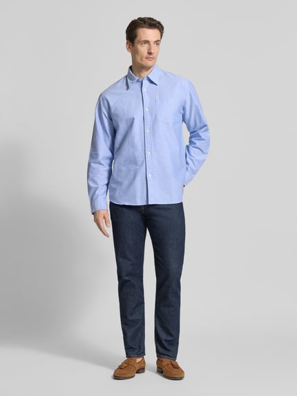 Selected Krój relaxed fit Koszula casualowa z czystej Bawełna Model 'OXFORD SHIRT' Jasnoniebieski 1