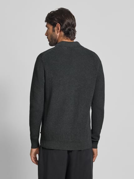 Matinique Strickpullover mit gerippten Abschlüssen Modell 'kollo' Anthrazit 5
