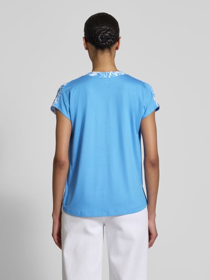 MORE & MORE Regular fit blouseshirt met druppelvormige hals Blauw - 5