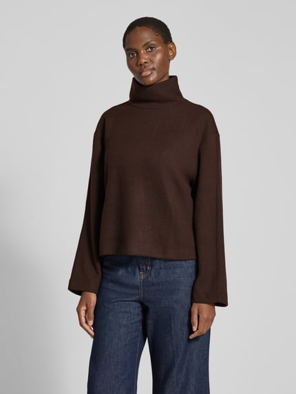 s.Oliver RED LABEL Pullover mit Turtleneck-Strickoptik Dunkelbraun 4