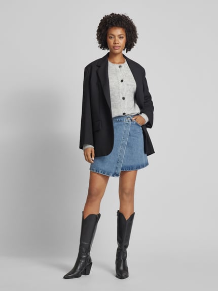 Selected Regular Fit Cardigan aus Woll-Mix mit Alpaka-Anteil Modell 'LULU' Hellgrau Melange 1