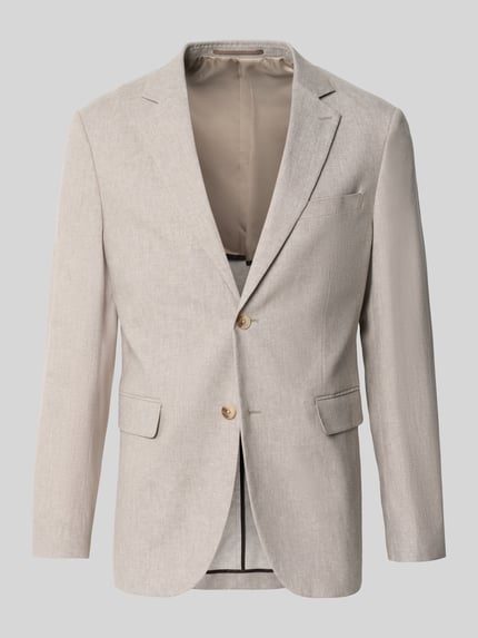 Produktfoto, Straight Fit Sakko aus Leinen-Mix Modell 'Charles' von Matinique in hellem Beige, mit Reverskragen und Pattentaschen, feine Textur