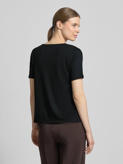 MORE & MORE T-shirt met Cascadehals Zwart - 5