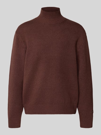 JACK & JONES Turtleneck-Pullover mit gerippten Abschlüssen Modell 'NORREBRO' Mittelbraun 2
