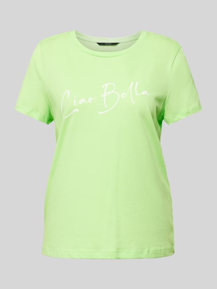 VERO MODA T-shirt z napisem model ‘Bonnie’ Zielony 2