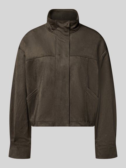 Produktfoto, Oversized Jacke in Leder-Optik Modell 'Neila' von someday., elastischer Material-Mix, braun, strukturierte Oberfläche