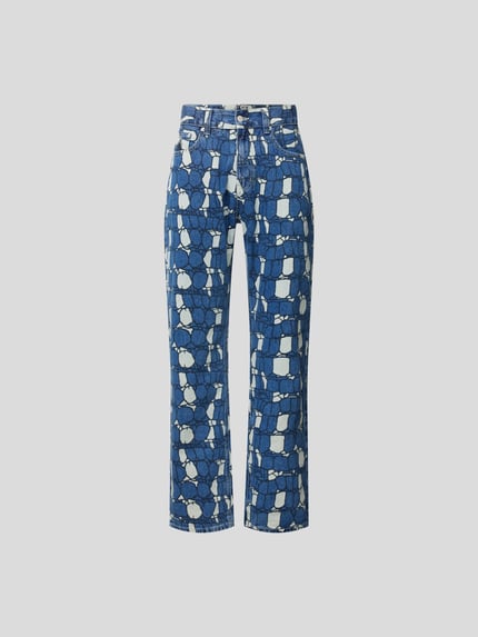 Billionaire Boys Club Jeansy o kroju straight fit z wzorem na całej powierzchni Jeansowy niebieski 2
