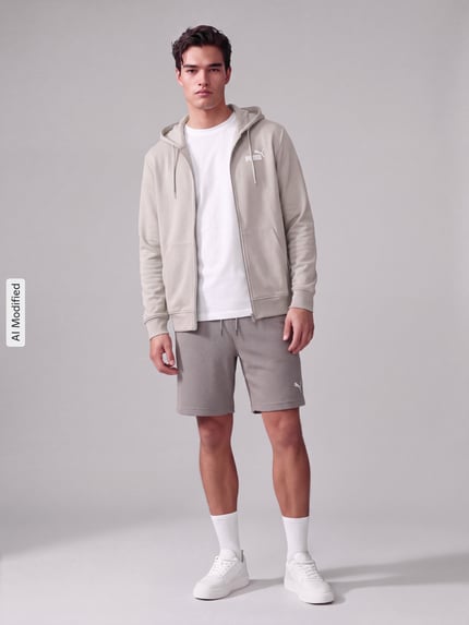 PUMA Performance Regular Fit Sweatjacke aus Baumwoll-Mix Hellgrau 1