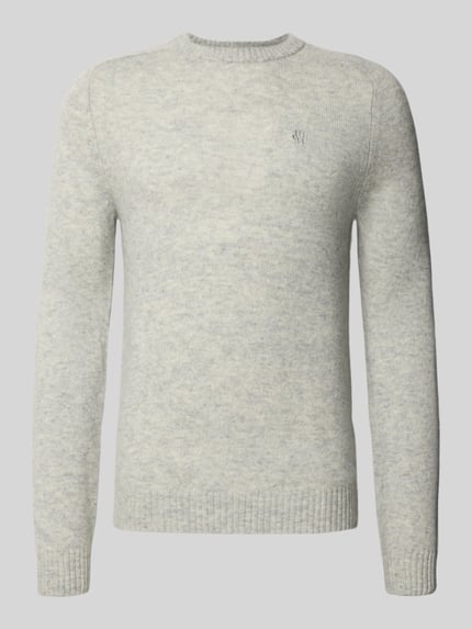 MCNEAL Regular Fit Strickpullover aus reiner Wolle Mittelgrau Melange 2